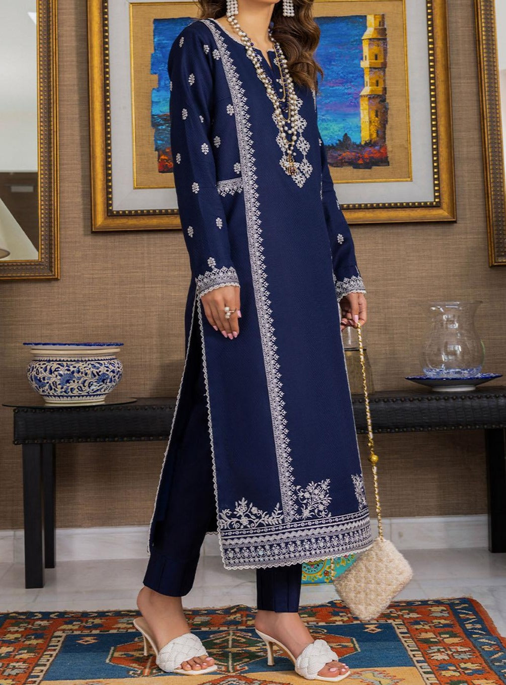 Grace W448-Embroidered 2pc khaddar dress