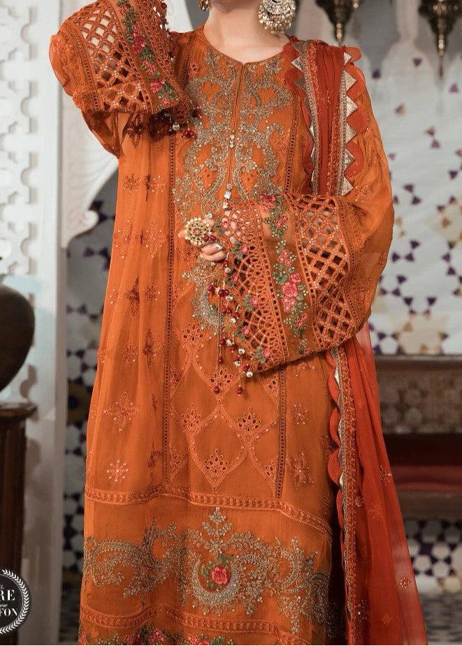 Grace W778 - Embroidered Sequence 3pc Marina Dress With Embroidered Sequence Chiffon Dupatta.