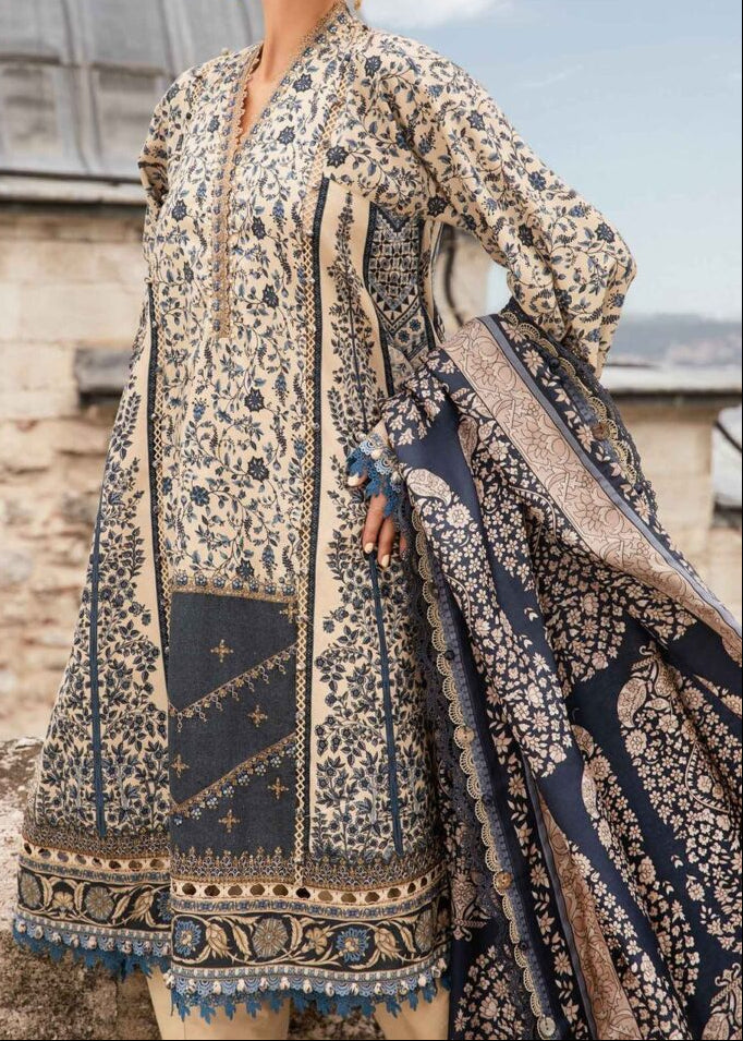 Grace W819 - Digital Printed 3pc Karandi Dress With Digital Printed Karandi Shawl.