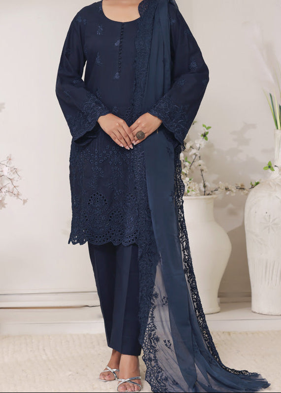 NAZY CHARM – EMBROIDERED CHIKANKARI LAWN UNSTITCHED 3PC SUIT.