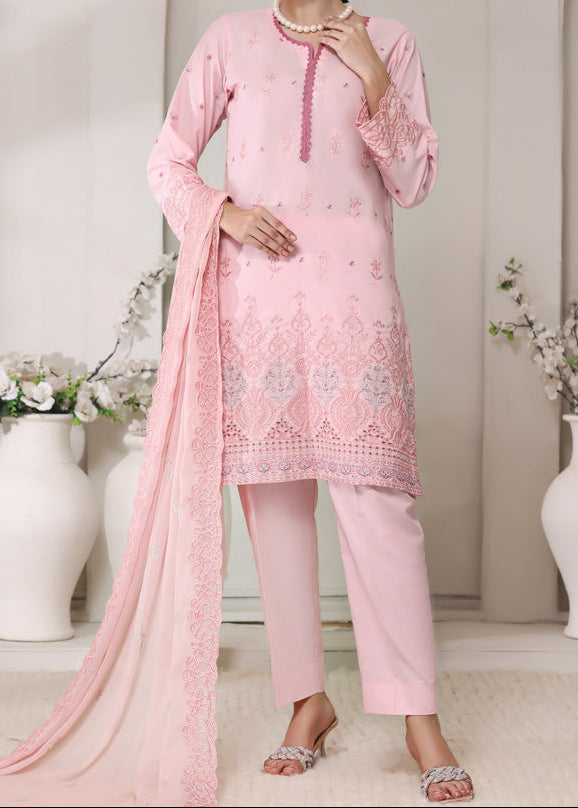 ROSY MIST – EMBROIDERED CHIKANKARI LAWN UNSTITCHED 3PC SUIT.