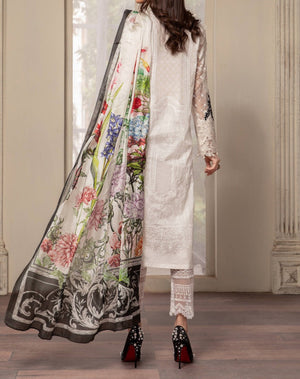 Grace S653-Embroidered 3pc Chickan lawn dress with digital printed silk dupatta