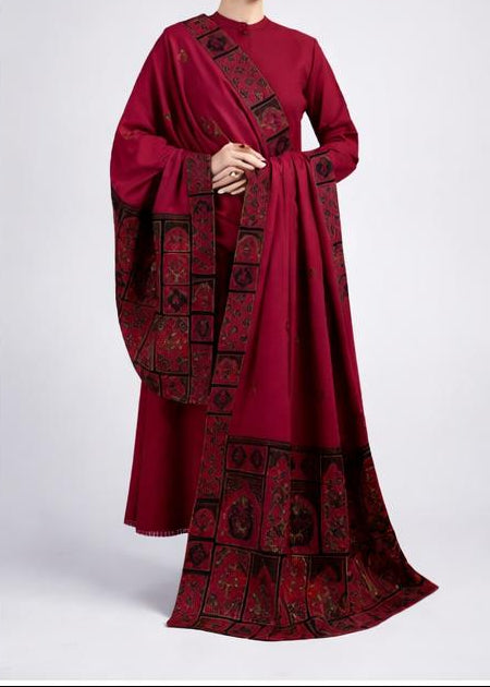 Sarinnah Premium D82-Luxury Formal Heavy Embroidered Karandi Shawl.