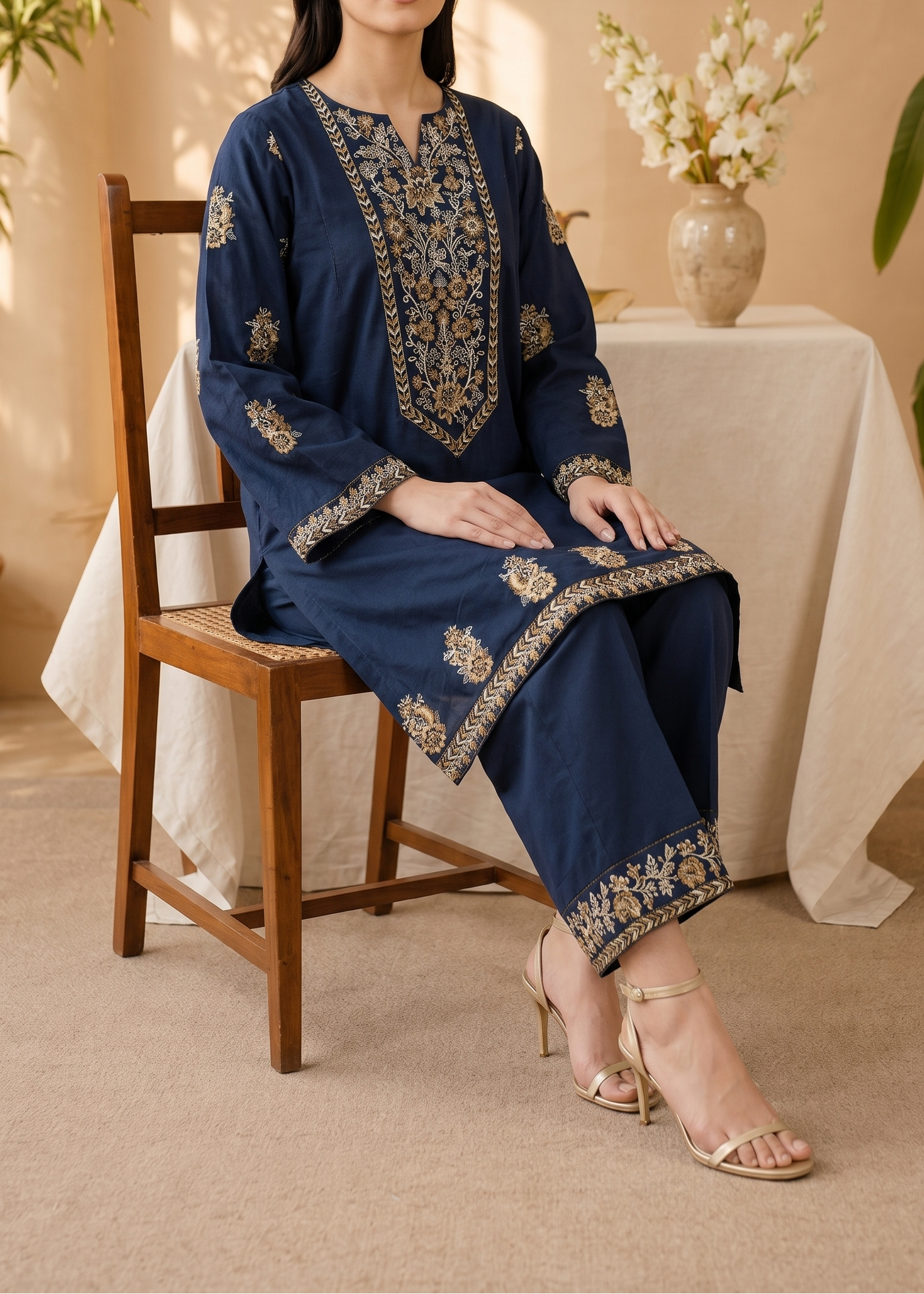 Grace S1487 -Embroidered 2pc lawn dress.