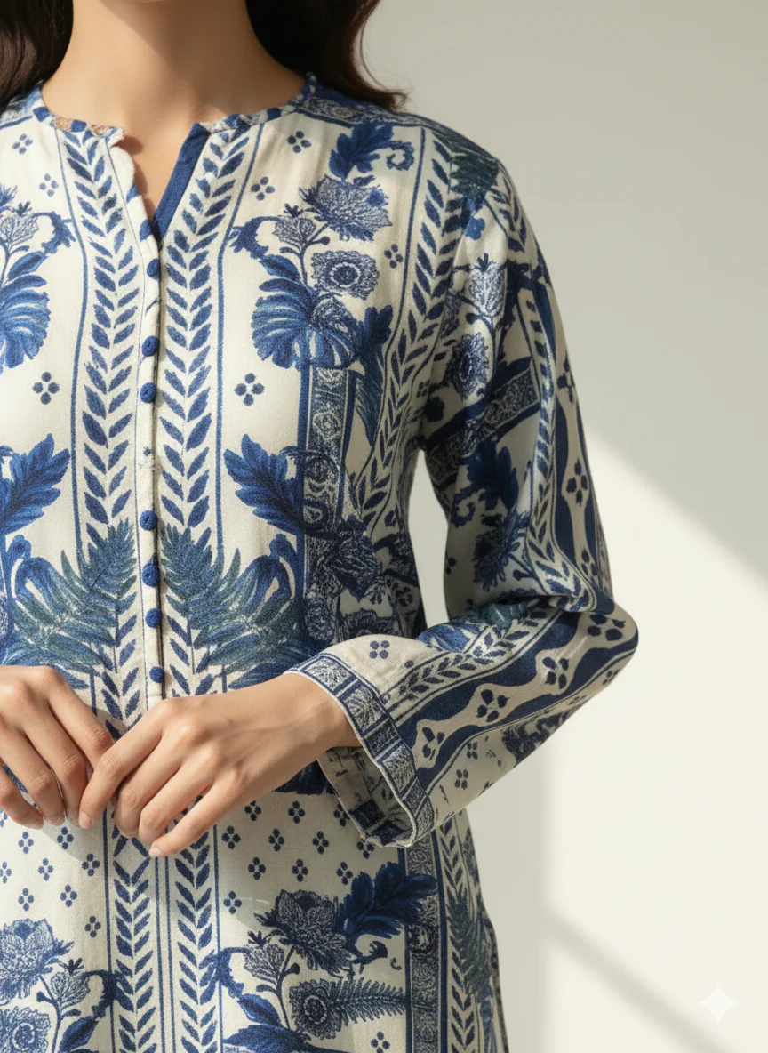 Grace W1012 - Digital Printed 2pc Silk Dress.