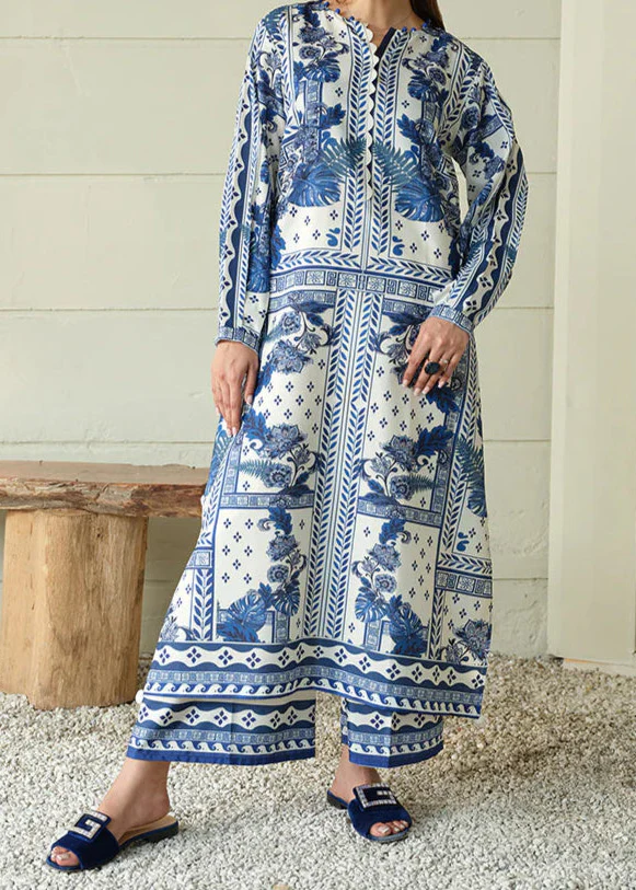 Grace W1012 - Digital Printed 2pc Silk Dress.
