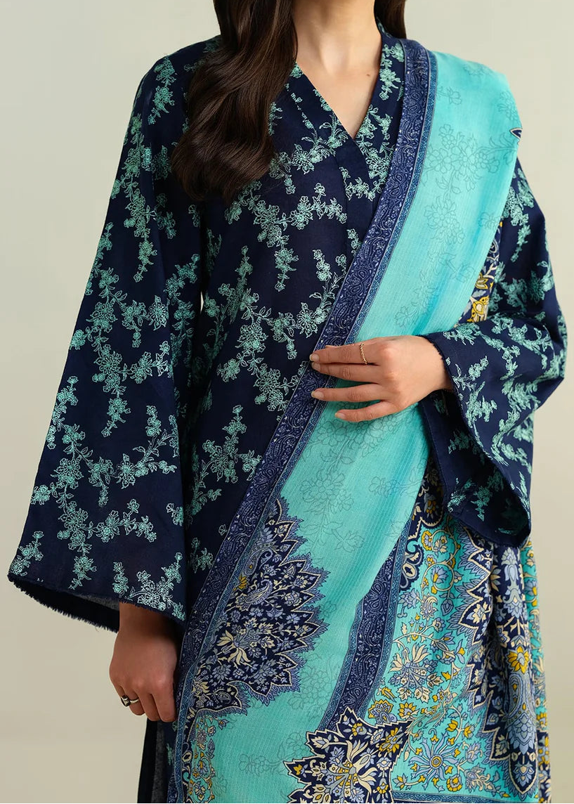 Grace W862-Embroidered 3pc Marina Dress With Printed Shawl.