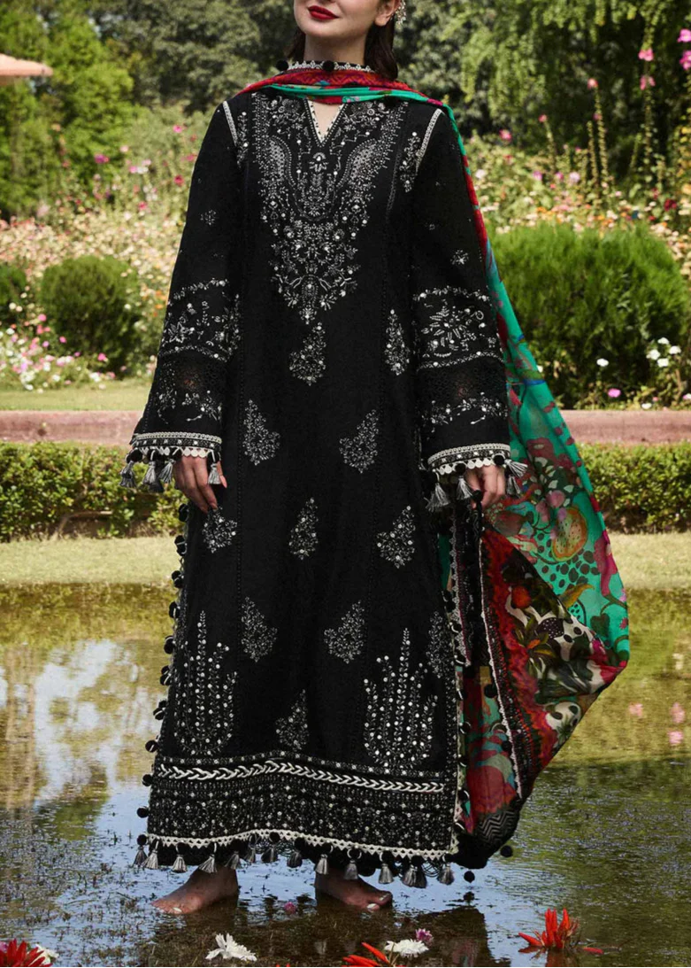 Grace Z(S1152)- Stitched Embroidered 3pc Lawn Dress With Printed Munar Dupatta.