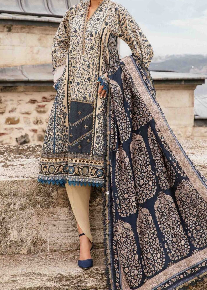 Grace W819 - Digital Printed 3pc Karandi Dress With Digital Printed Karandi Shawl.