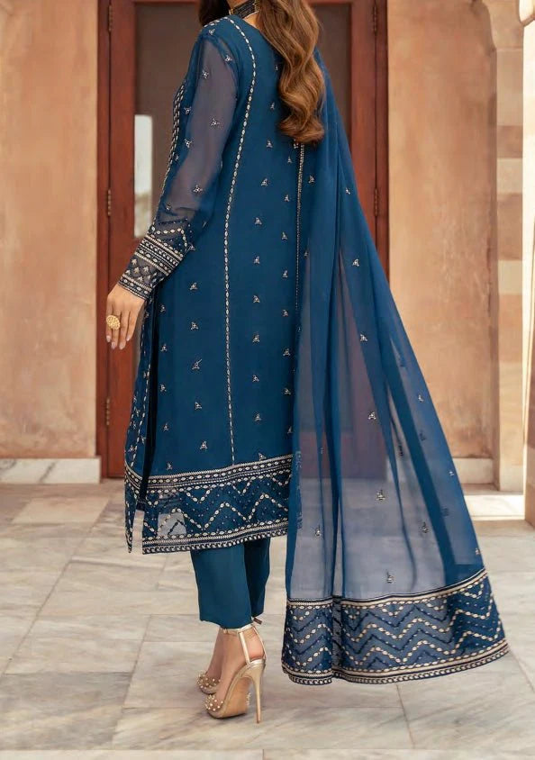ESHAL– Embroidered Chiffon Unstitched 3Pc Suit.