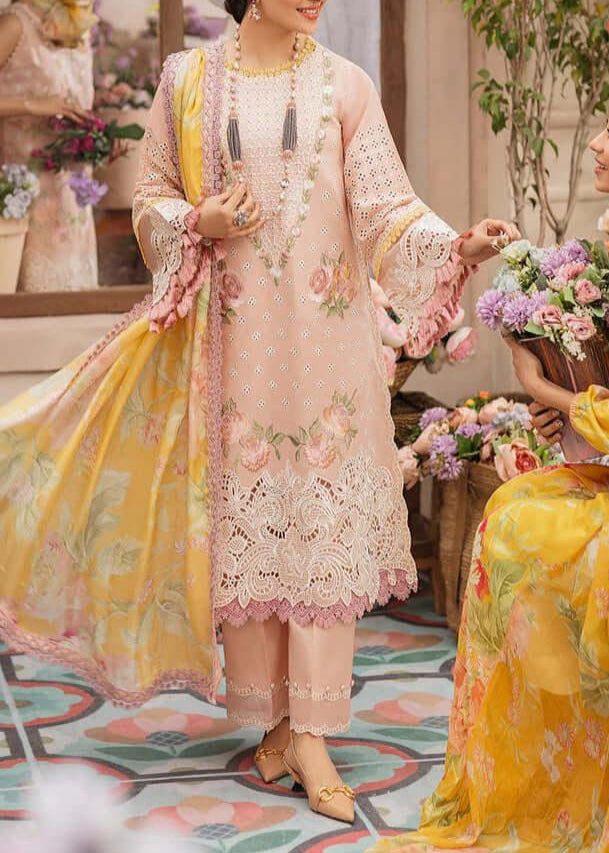 Grace S1149-Embroidered 3pc CHIKANKARI Lawn Dress With Printed Munar Dupatta.