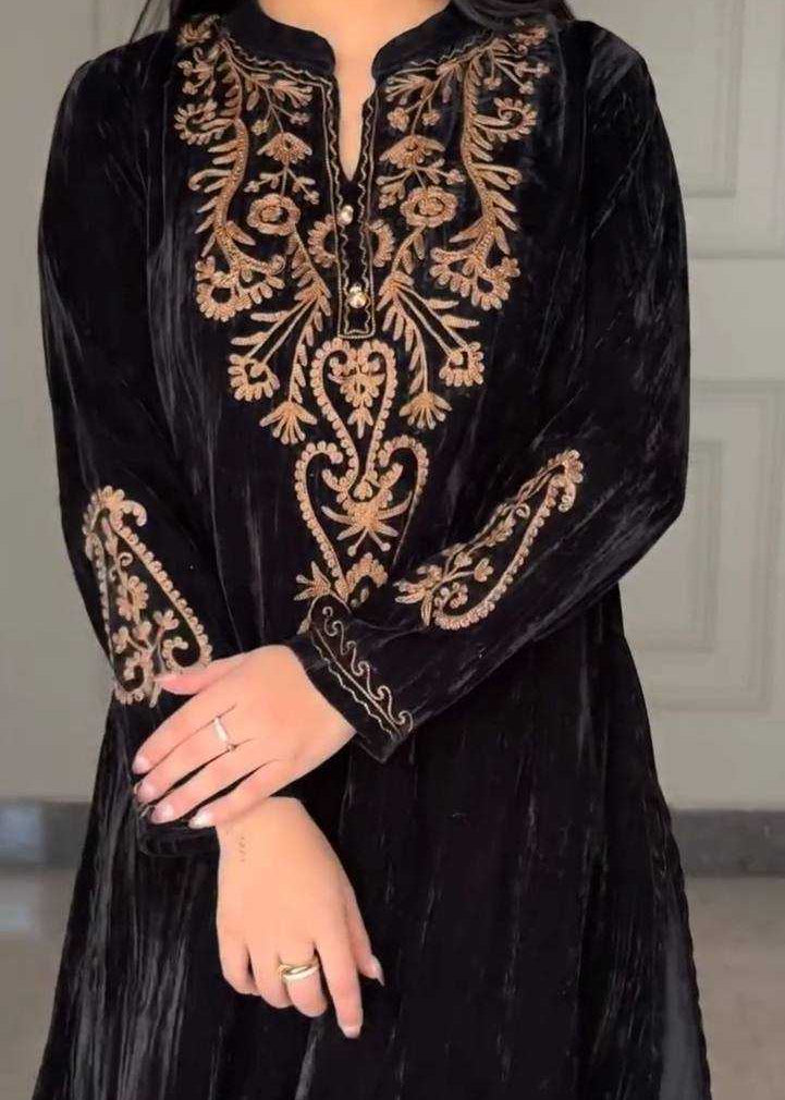 Grace W996-Embroidered 2pc Velvet Dress.