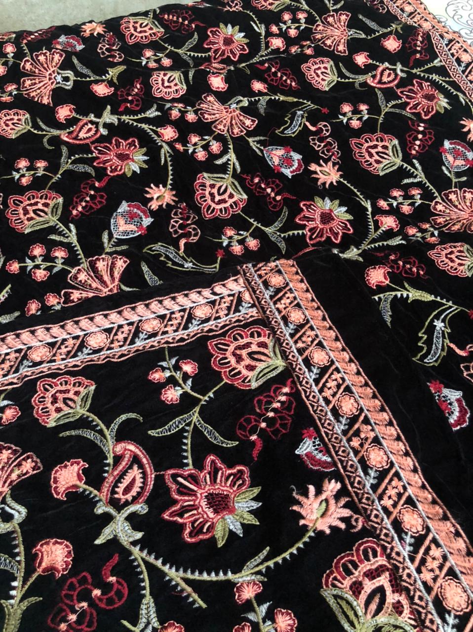 Sarinnah Premium 05-Embroided Fine quality Velvet shawl.