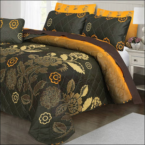Grace D786- 7 pc summer Comforter Set with 4 pillow covers