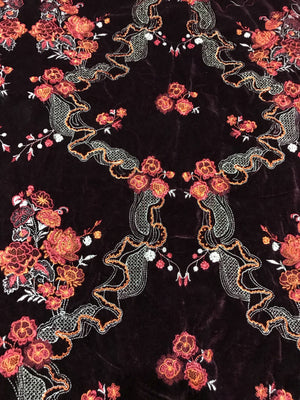 Sarinnah Premium 03- Embroided Fine quality Velvet shawl. - gracestore.pk