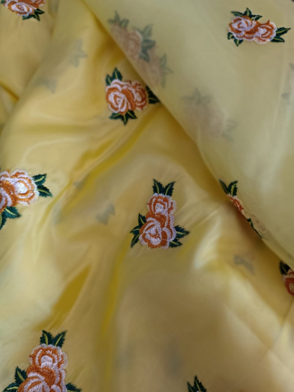 Grace W22- Embroidered 3pc silk dress with embroidered organza dupatta.