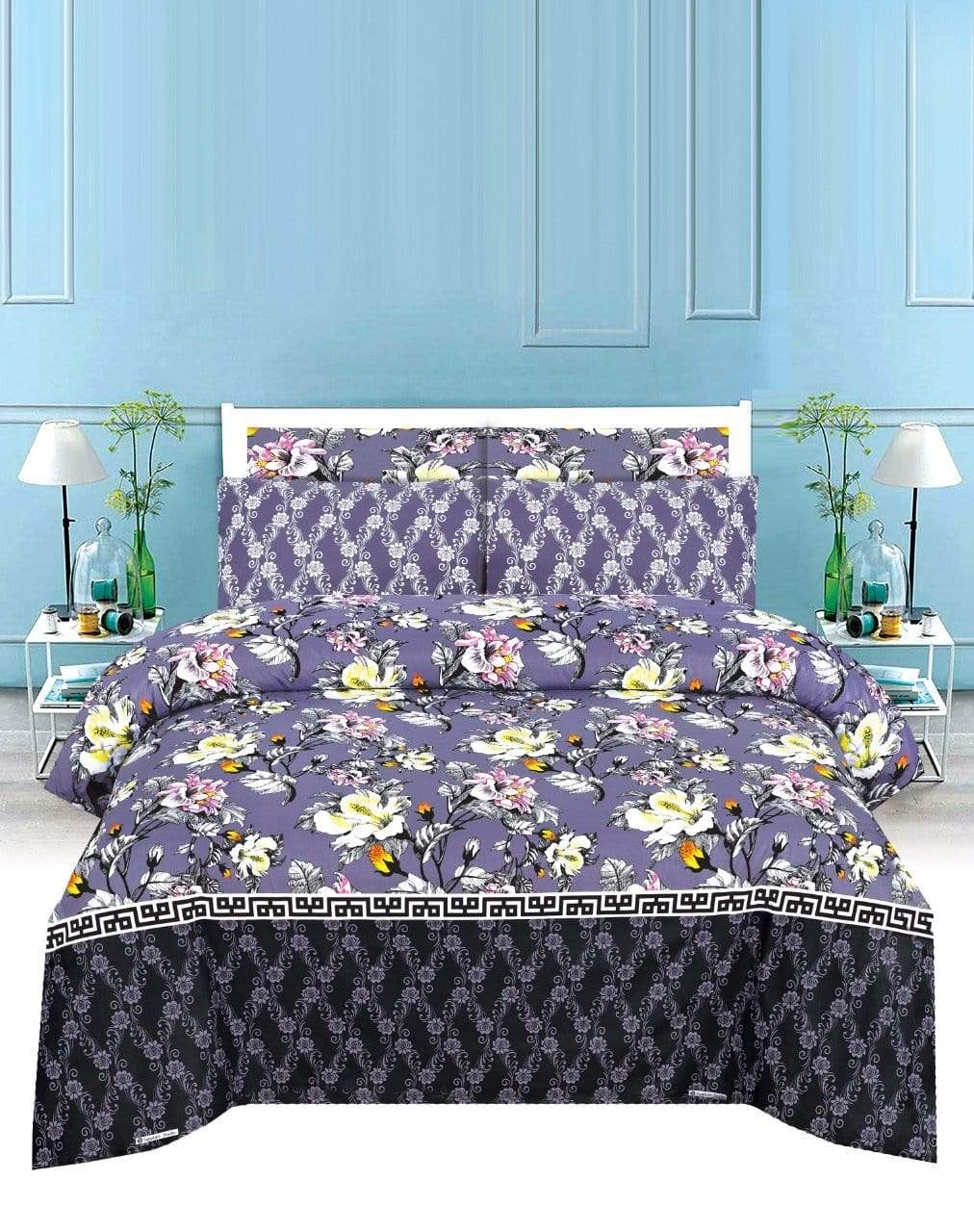 FL323 - 6 pc Comforter Set with 4 pillow covers