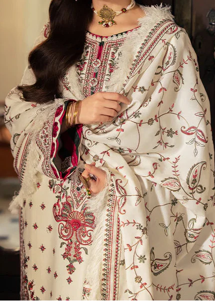 Grace Z-(W801) - Stitched Embroidered 3pc Marina Dress With Embroidered Marina Shawl.