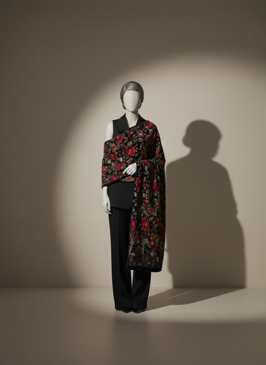 Sarinnah Premium 01- Embroided Fine quality Velvet shawl.