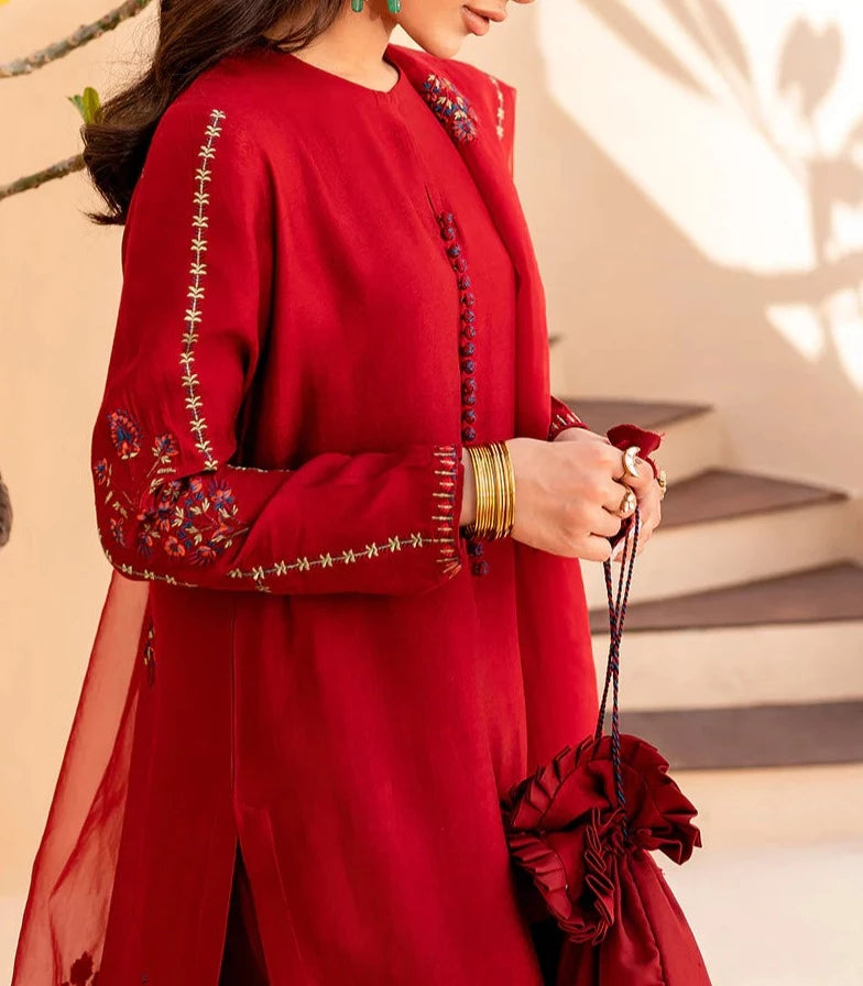 Grace S465-Embroidered 3pc lawn dress with Embroiderd organza dupatta