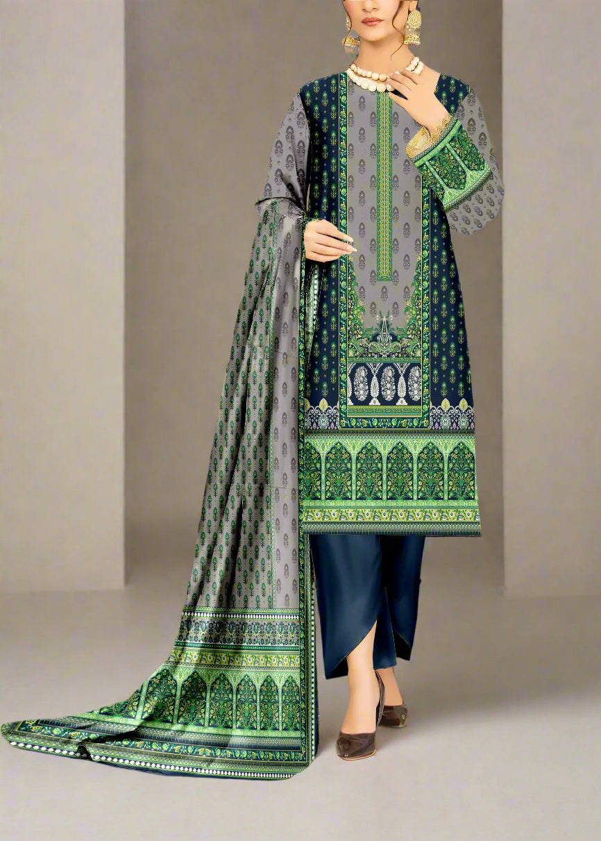 Grace S1042-Digital Printed 3pc Lawn Dress with Digital Printed Lawn Dupatta.