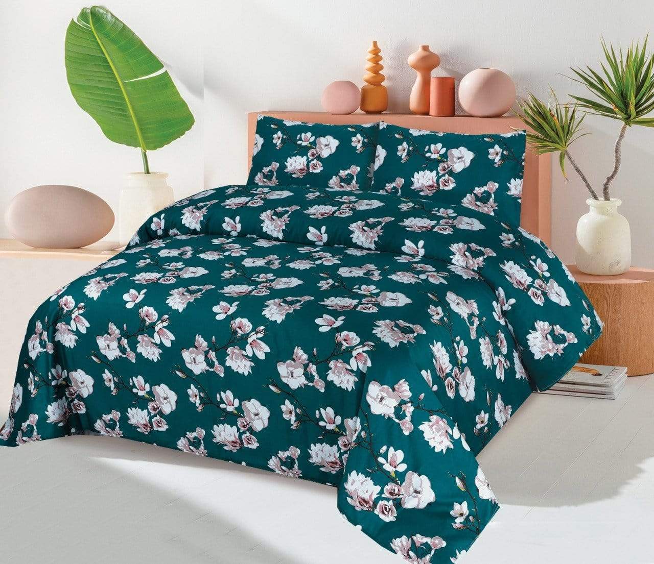 Grace D961-Reactive cotton Satin Quality Single Size Bedsheet with 1 pillow cover.