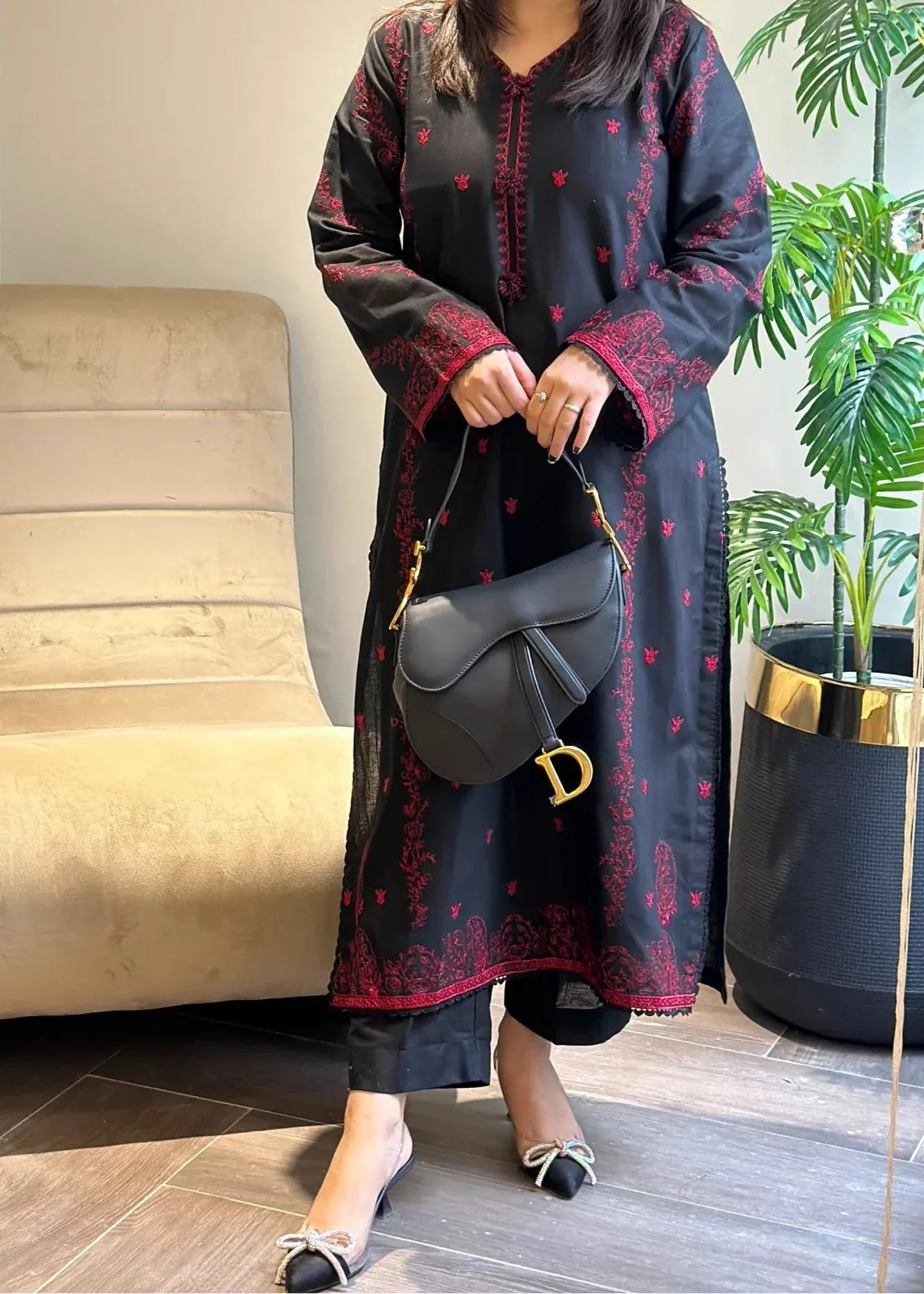 Grace Z-(W886) - Stitched Embroidered 2pc Marina Dress.