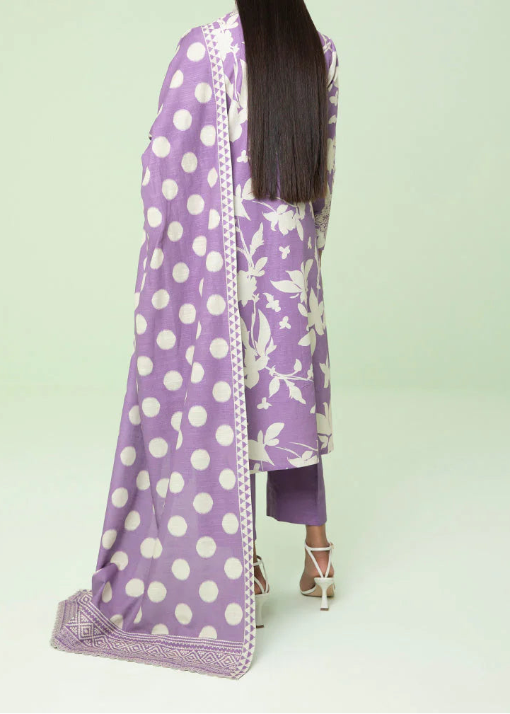 Grace W812 - Digital Printed 3pc Karandi Dress With Digital Printed Karandi Shawl.