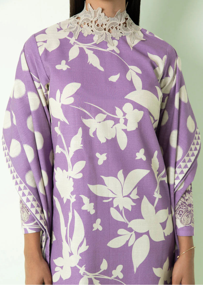 Grace W812 - Digital Printed 3pc Karandi Dress With Digital Printed Karandi Shawl.