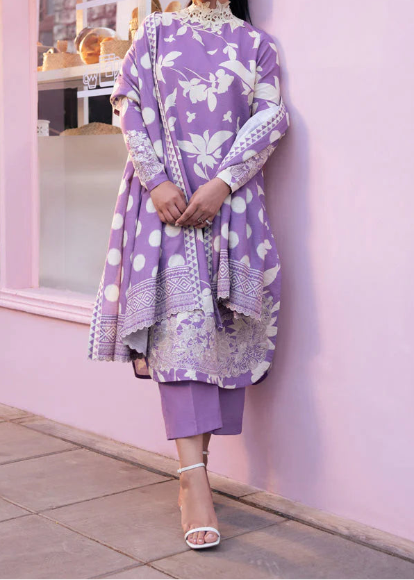 Grace W812 - Digital Printed 3pc Karandi Dress With Digital Printed Karandi Shawl.