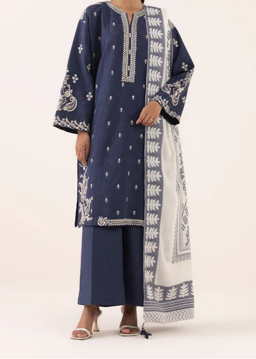 Grace W826-Embroidered 3pc Marina Dress With Printed Shawl.