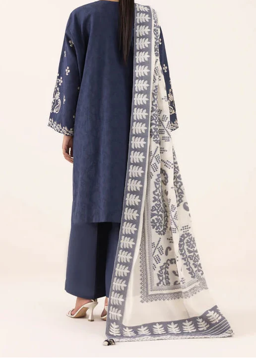 Grace Z-(W826) - Stitched Embroidered 3pc Marina Dress With Printed Shawl.