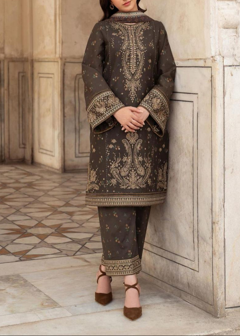 Grace S909-Embroidered 3PC Lawn Dress With Printed Munar Dupatta.