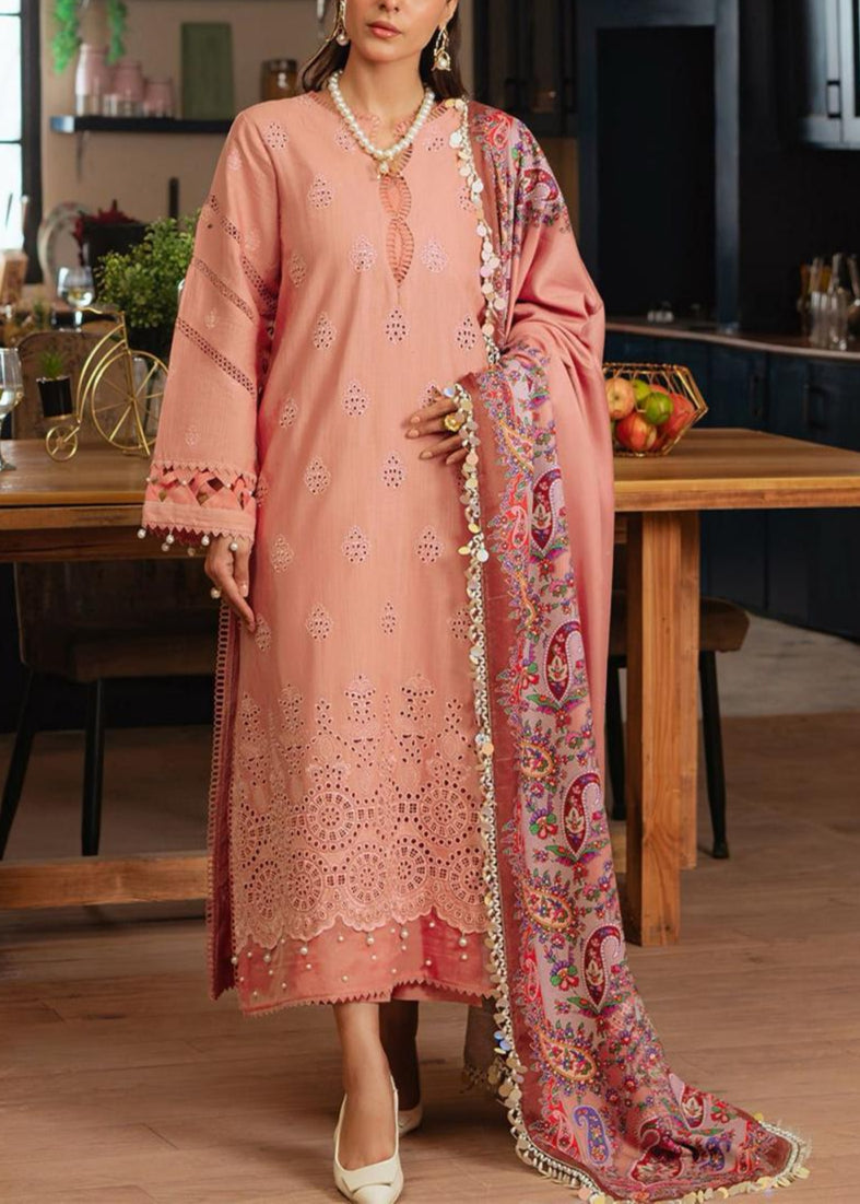 Grace S952-Embroidered 3PC CHIKANKARI Lawn Dress With Printed Munar Dupatta.