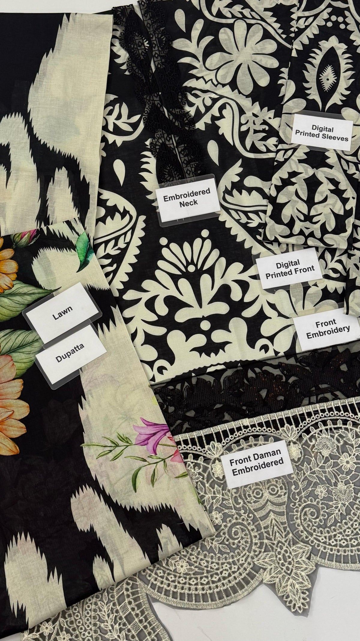 Grace S1004-Digital Printed 3pc Lawn Dress with Digital Printed Silk Dupatta.