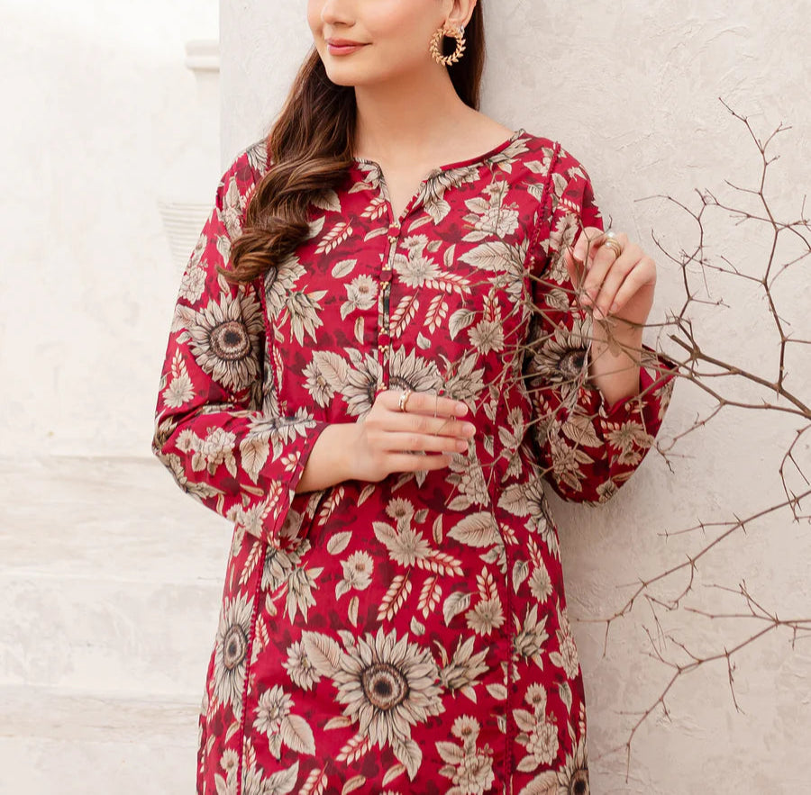 Grace W614-Printed 2pc Karandi Dress