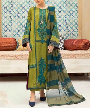 Grace S434- Embroidered 3pc lawn dress with printed chiffon dupatta.