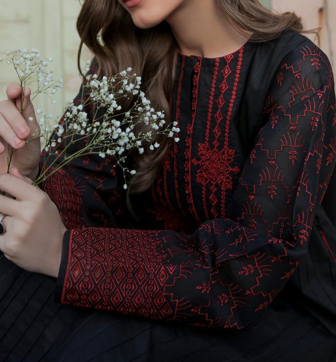 Grace Z-(S416)- Stitched Embroidered 2PC Lawn Dress.