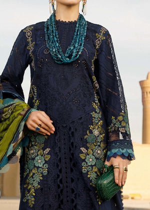 Grace S422 -Embroidered 3pc cotton lawn dress with digital printed silk dupatta