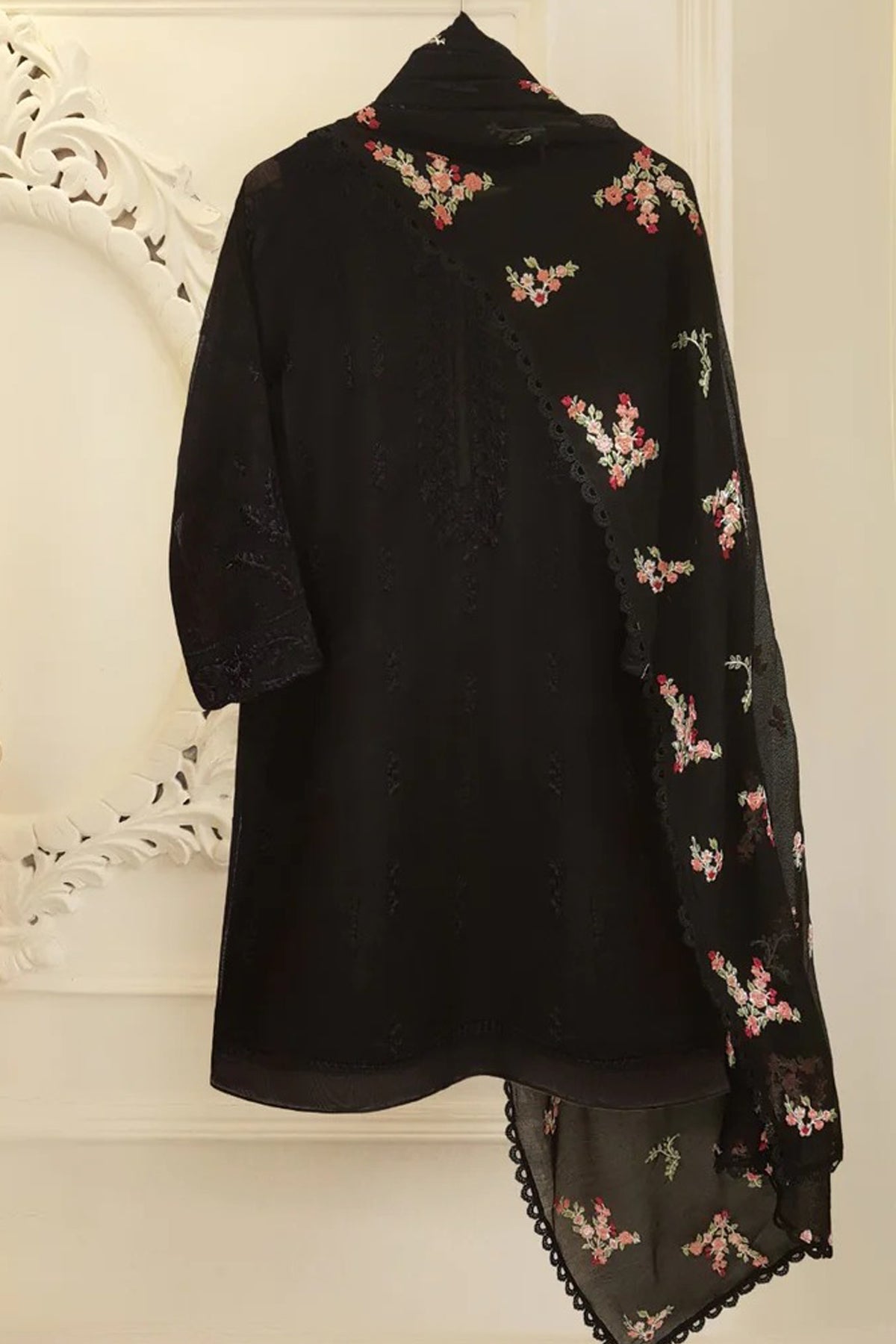 Grace S430-  Embroidered 3pc lawn dress with embroidered chiffon dupatta