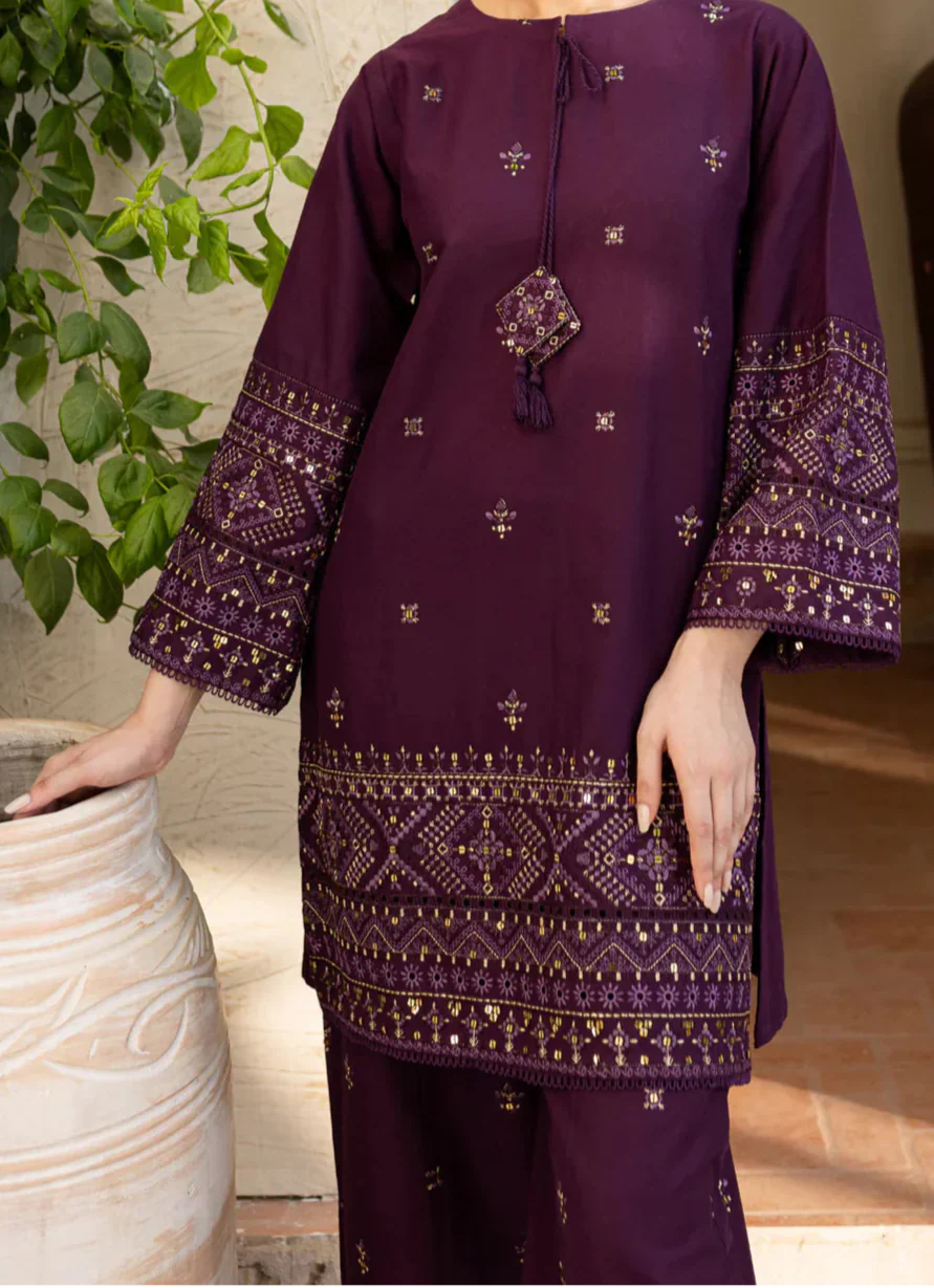 Grace Z-(W719) - Stitched Embroidered 2pc Marina Dress