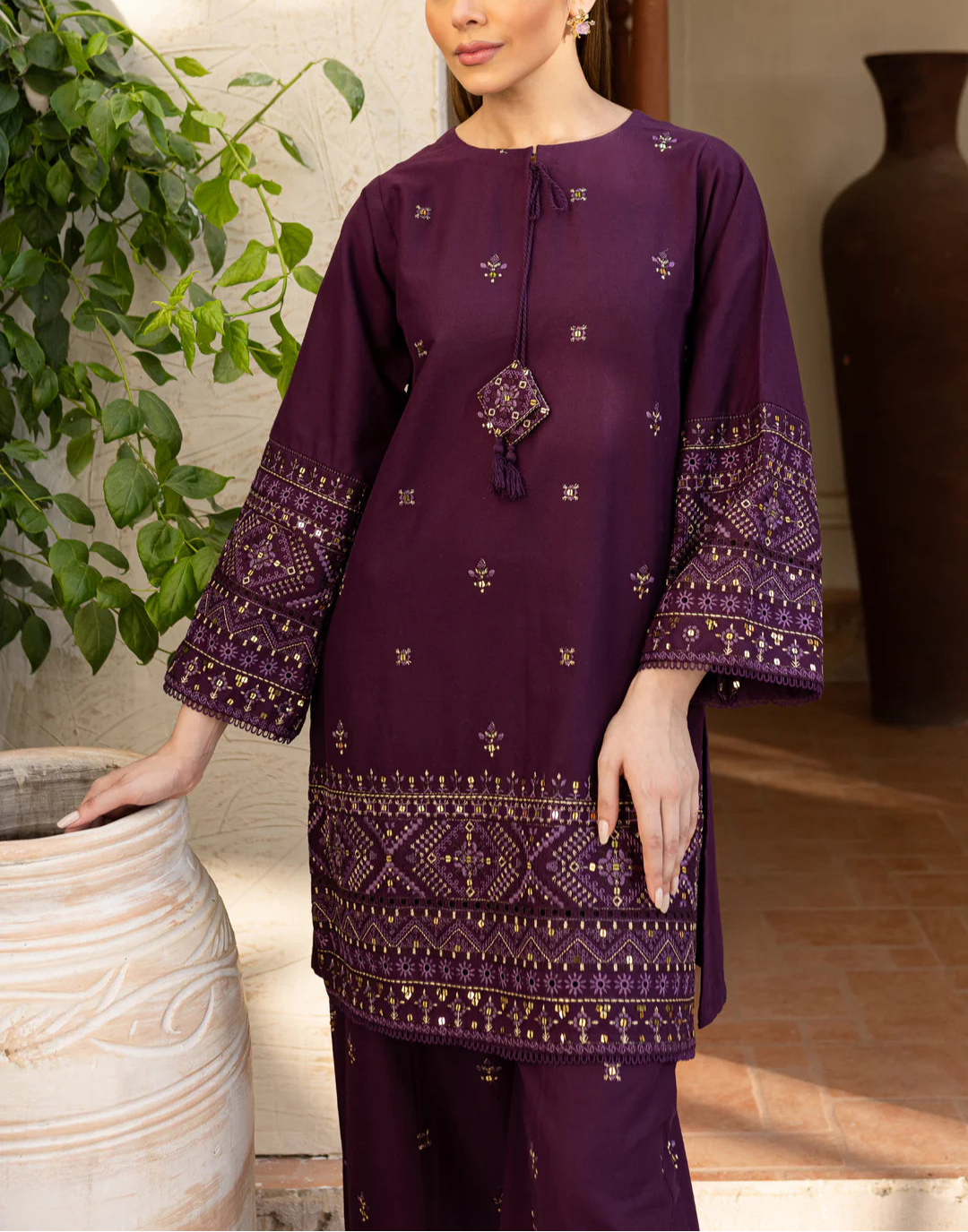 Grace S1081-Embroidered 2pc Lawn Dress