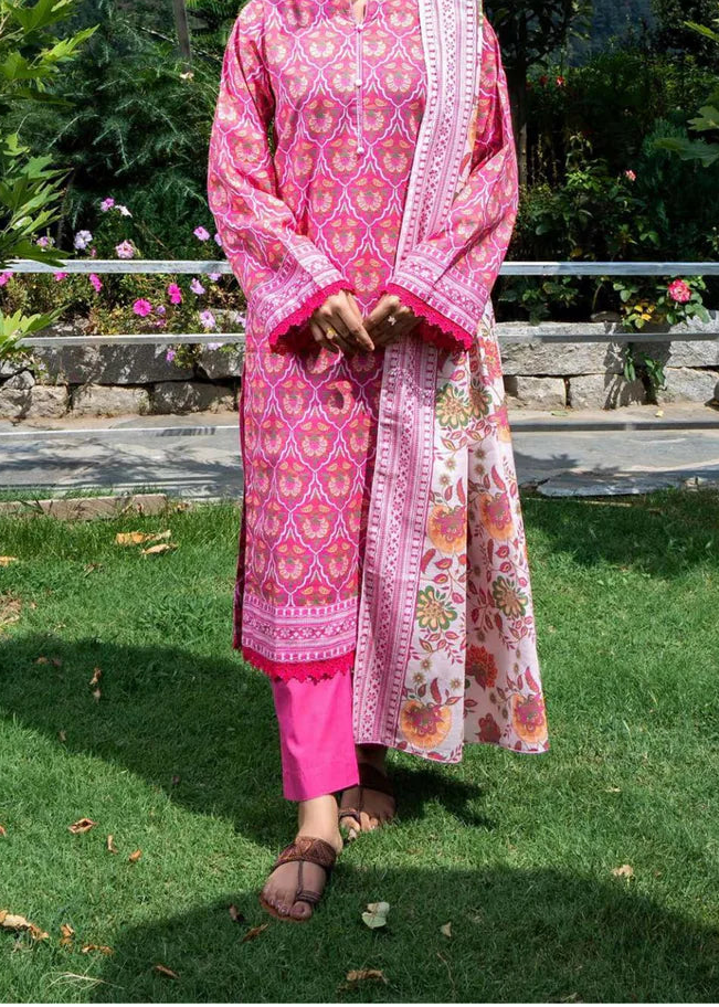 Grace W870 - Digital Printed 3pc Karandi Dress With Digital Printed Karandi Shawl.