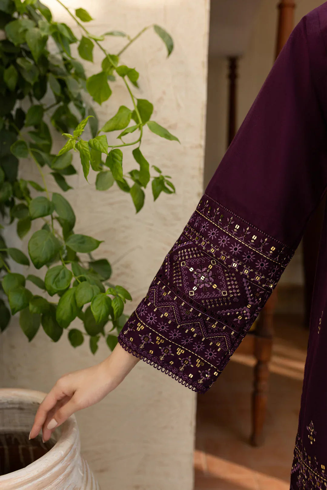 Grace Z-(W719) - Stitched Embroidered 2pc Marina Dress