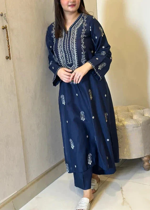 Grace Z - (S992)- Stitched Embroidered 2pc lawn dress.