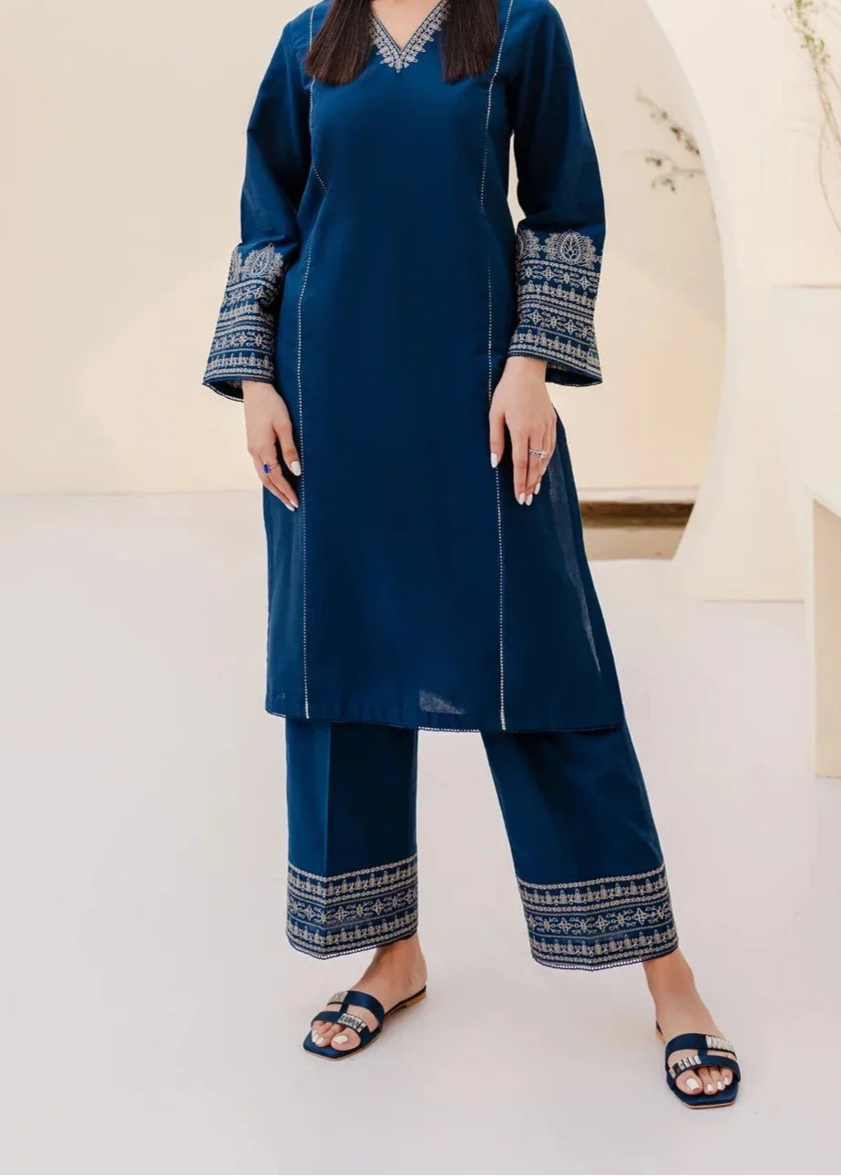 Grace W684- Embroidered 2pc Marina dress