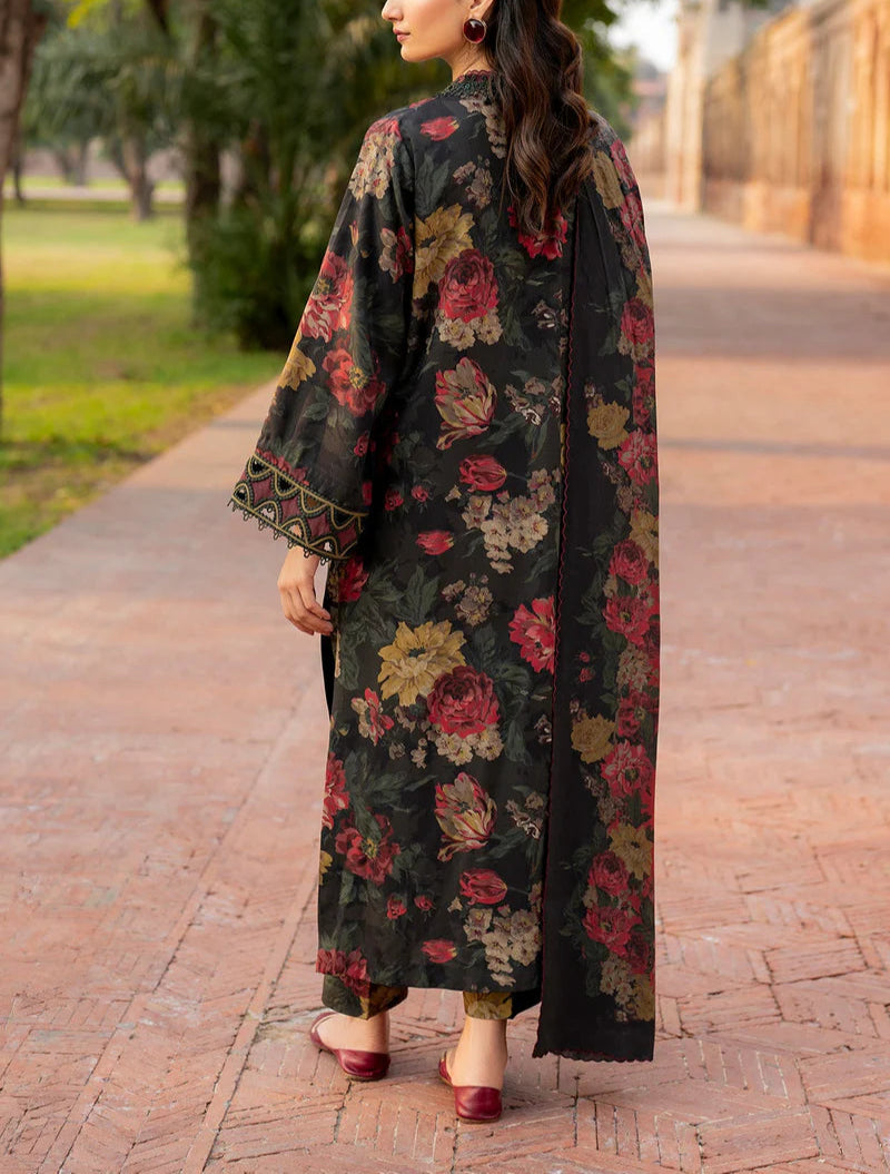 Grace W591-Printed 3pc karandi Dress With Printed karandi Shawl.