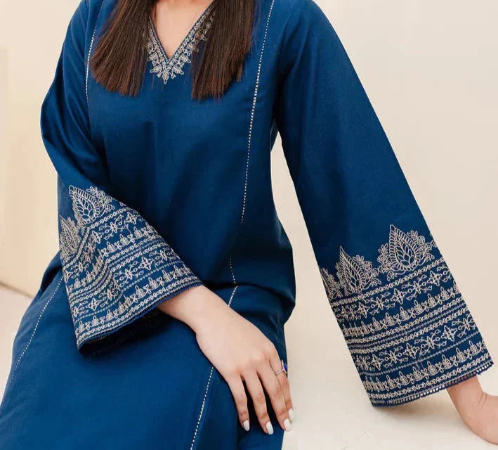 Grace Z-(W684) - Stitched Embroidered 2pc Marina dress