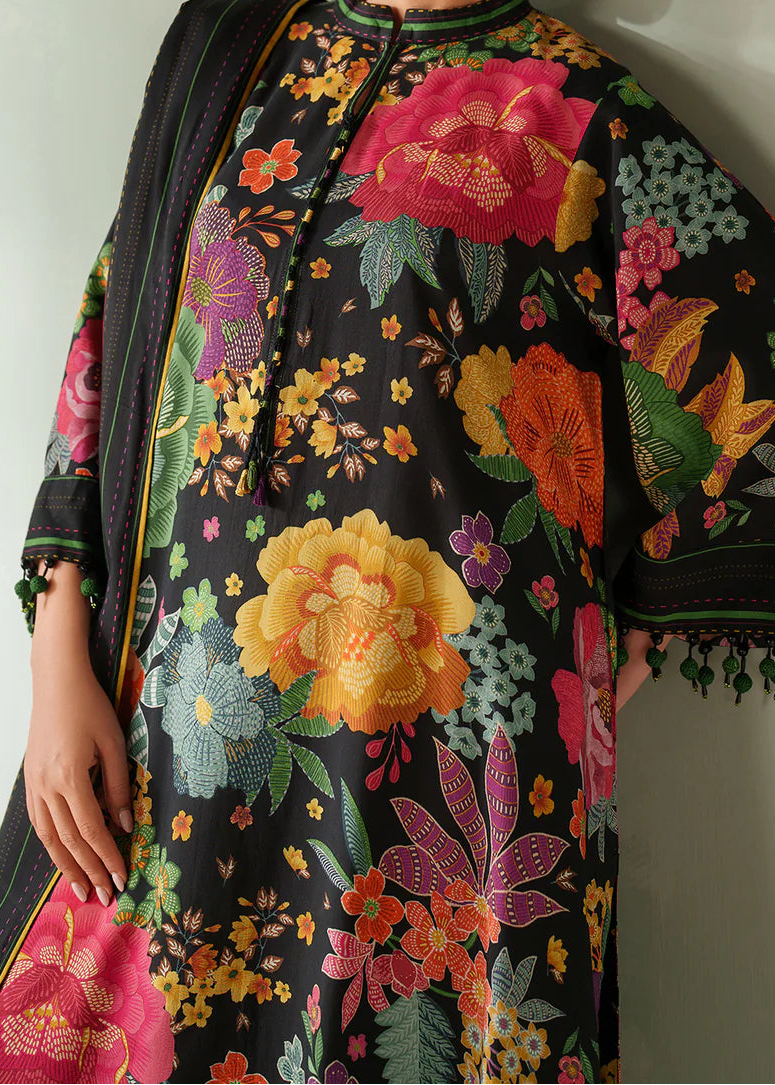 Grace W901 - Digital Printed 3pc Karandi Dress With Digital Printed Karandi Shawl.