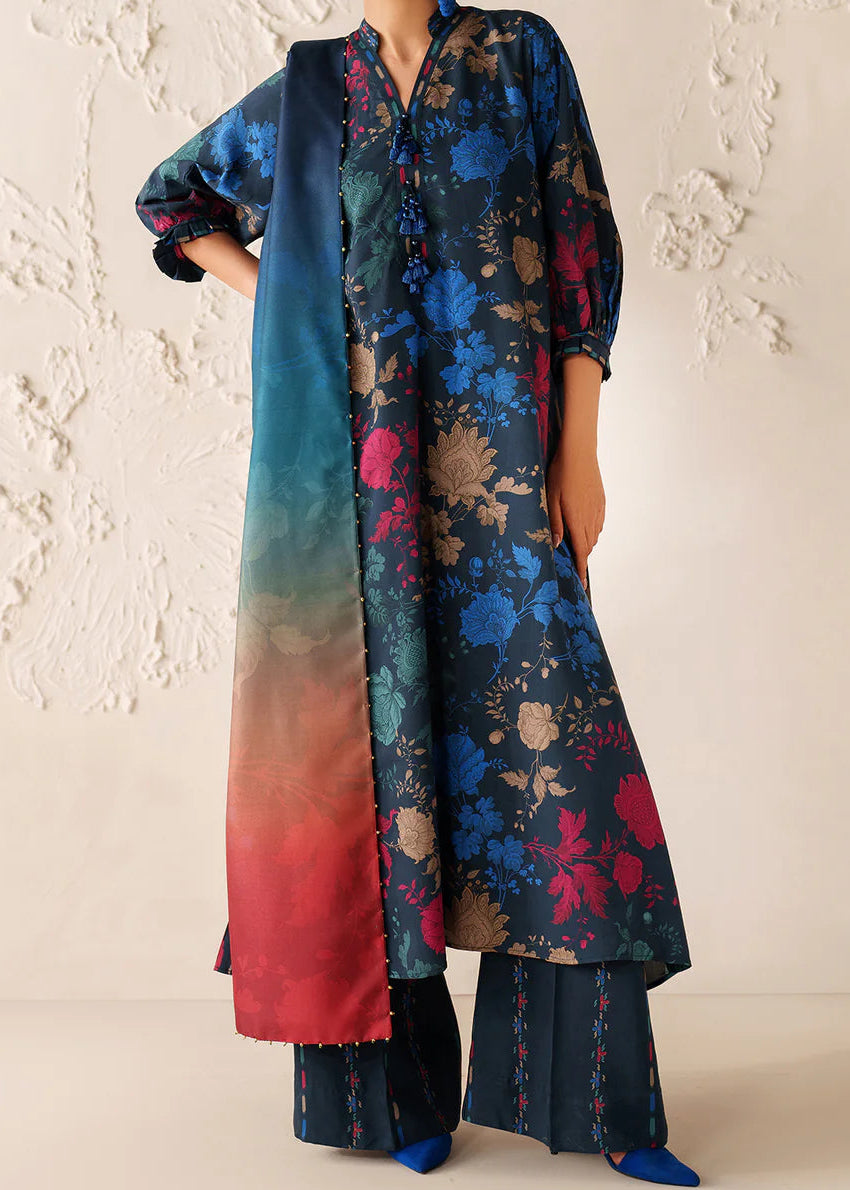 Grace W780 - Digital Printed 3pc Karandi Dress With Digital Printed Karandi Shawl.